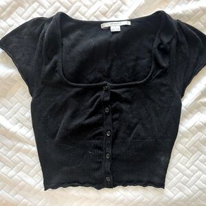 Kimchi Blue Black Knit Crop Top